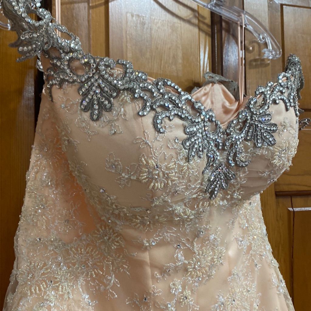 Custom Ct Bridal Gown Off Shoulder Rhinestones Sleeves